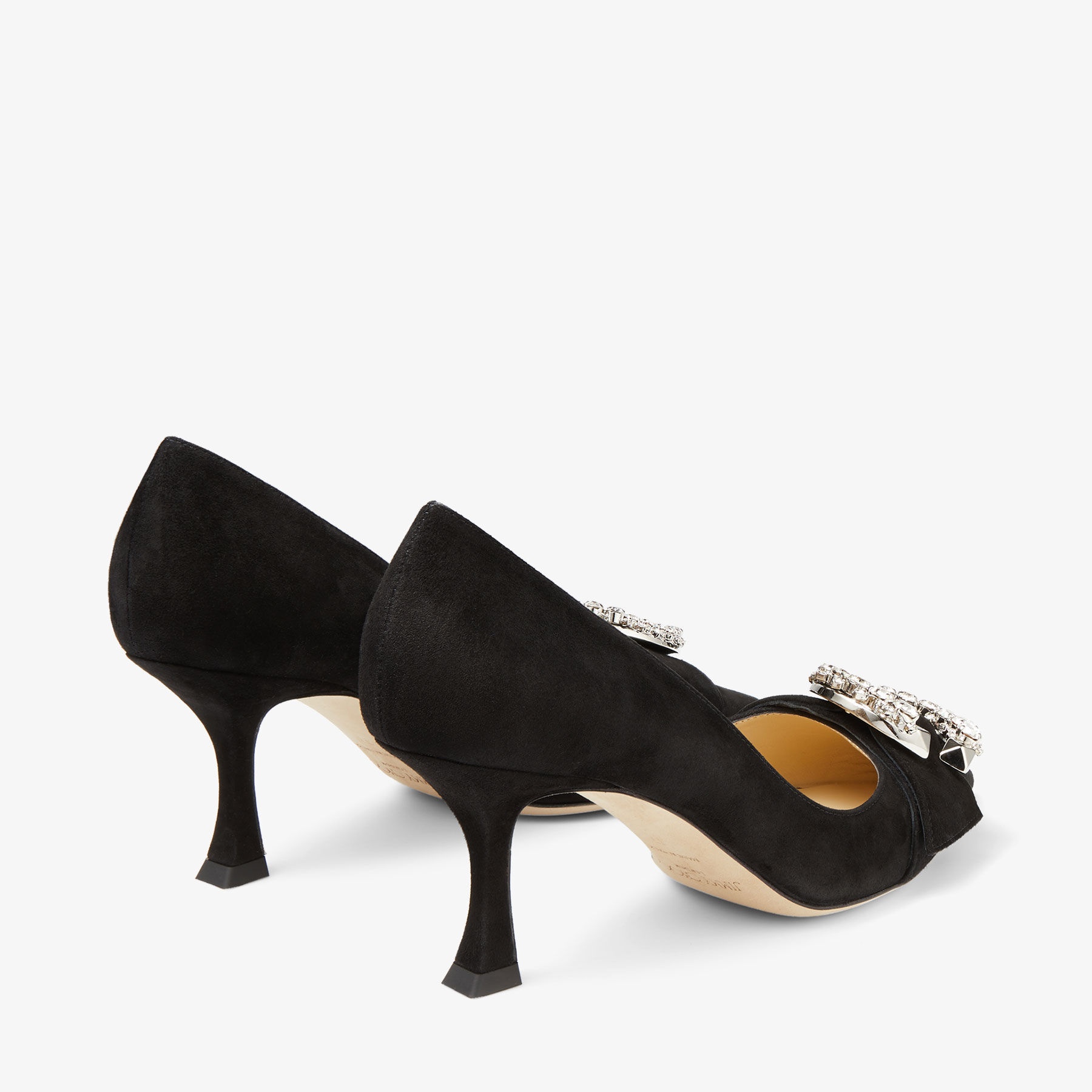 Melva 70
Black Suede Pointed-Toe Pumps with Crystal Buckle - 6