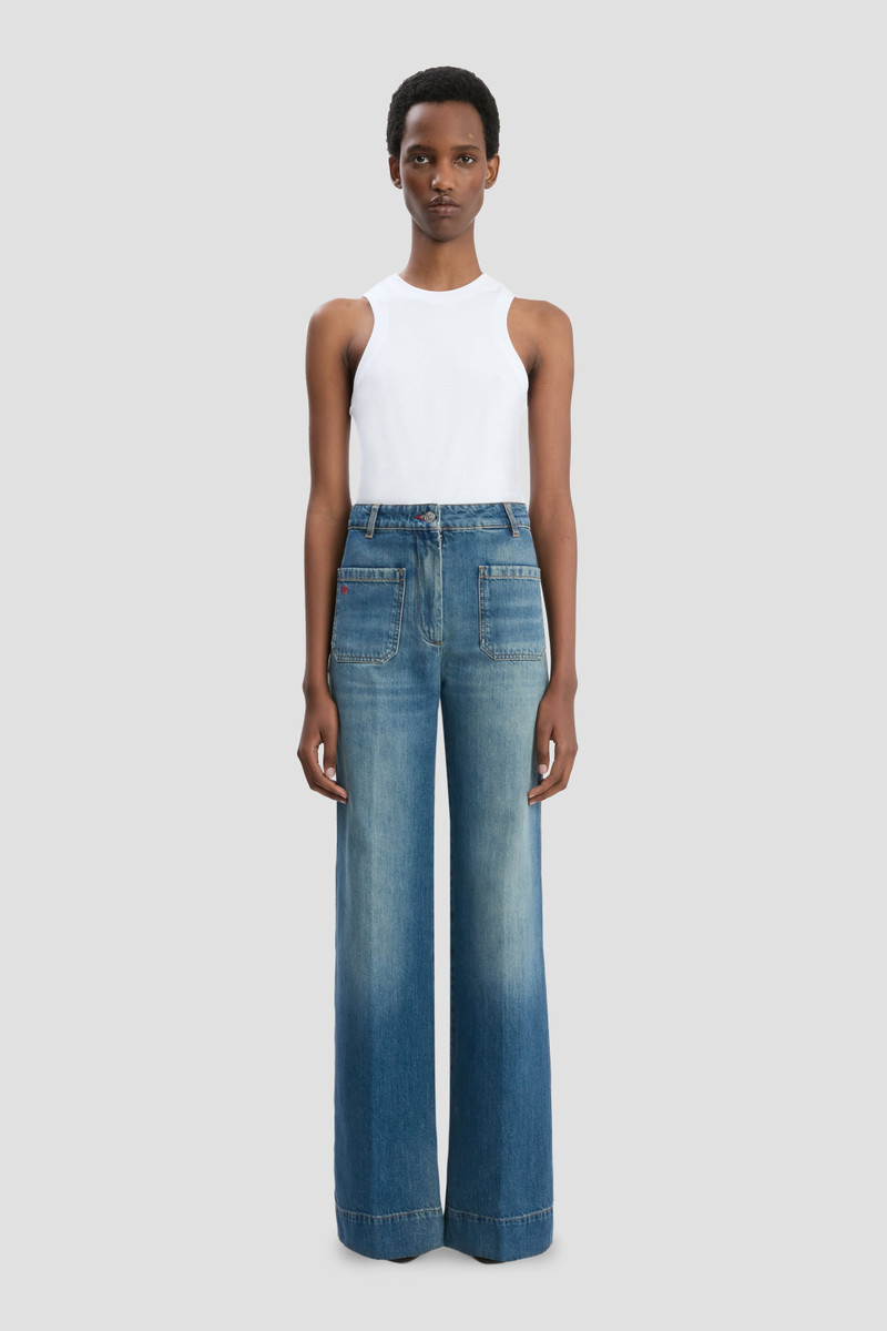 Victoria Beckham Alina High Waisted Jean In Classic Blue Wash outlook