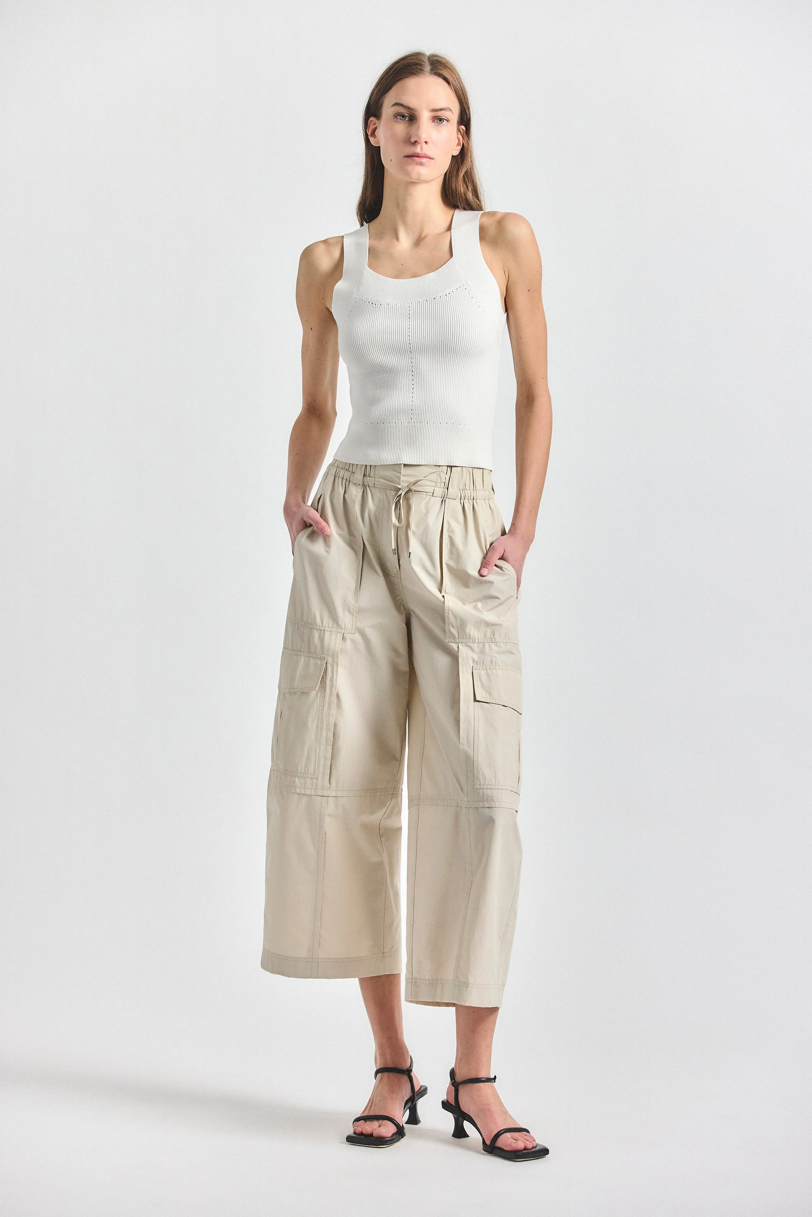 RUTH CROPPED WIDE LEG CARGO PANT - 1
