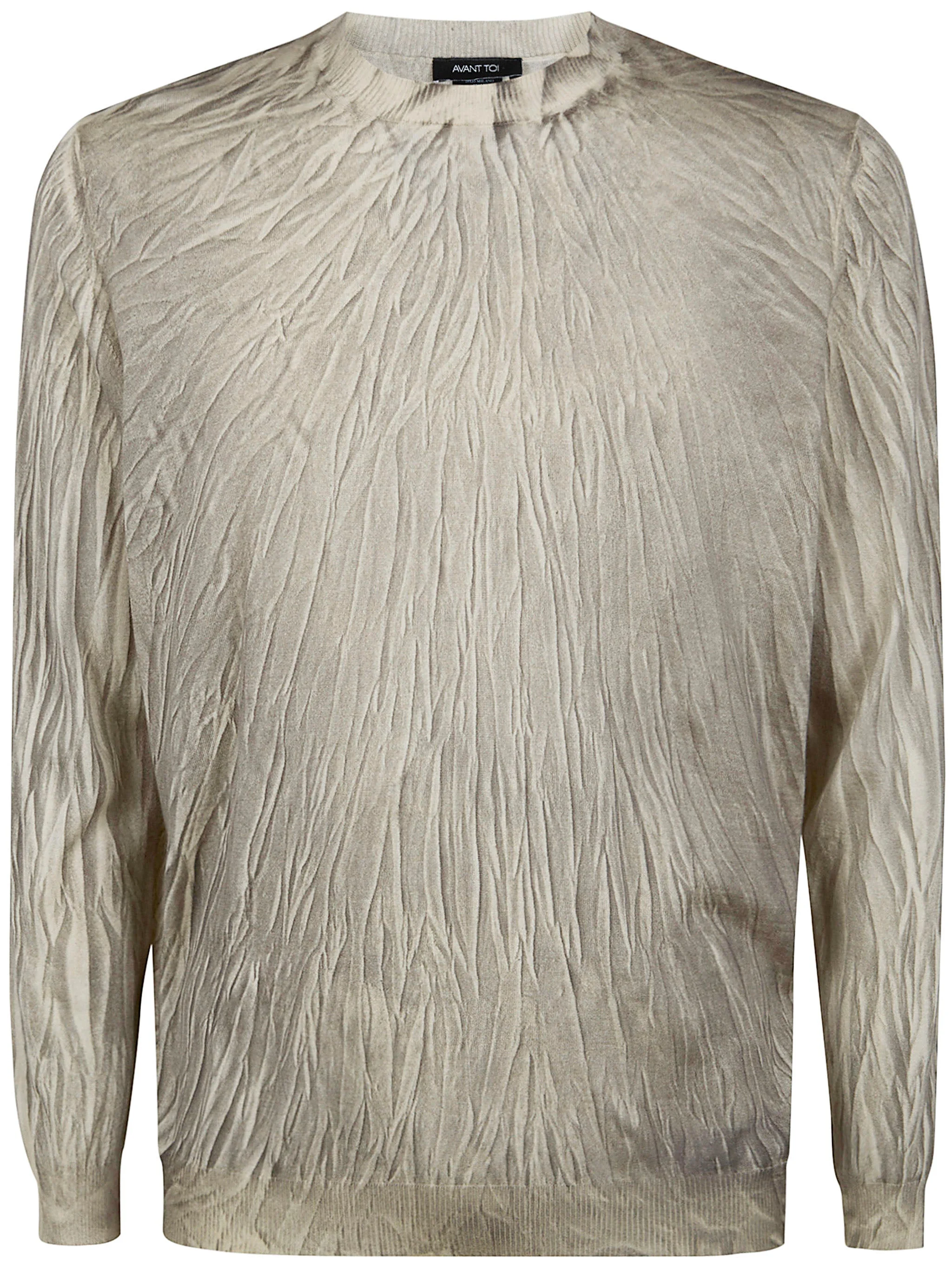 Avant Toi Men "Flaubert" Crumpled Effect Cashmere And Silk Comfort Pullover - 1