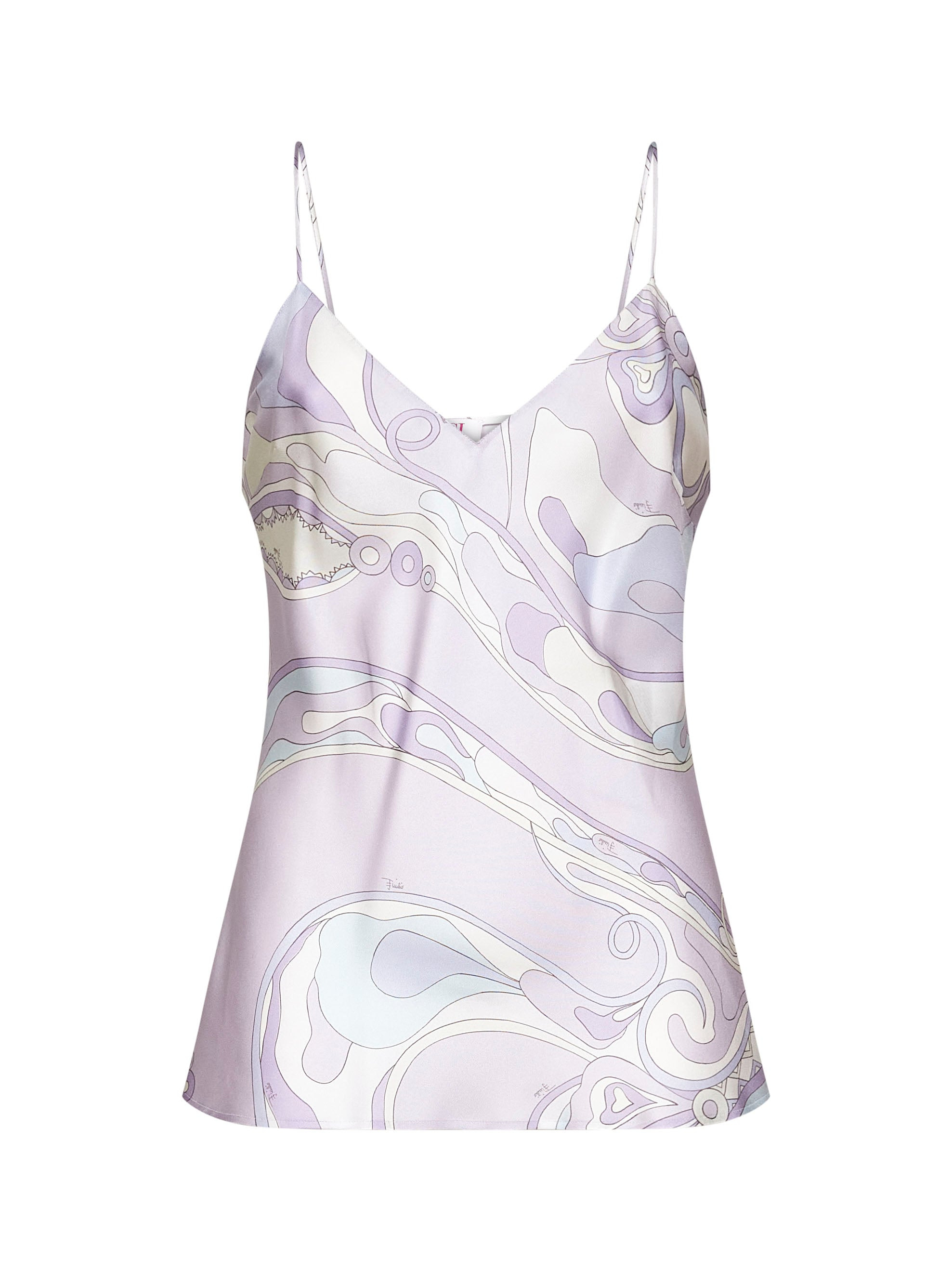 Pucci Women Lavender Orchidee Print Silk Top - 1