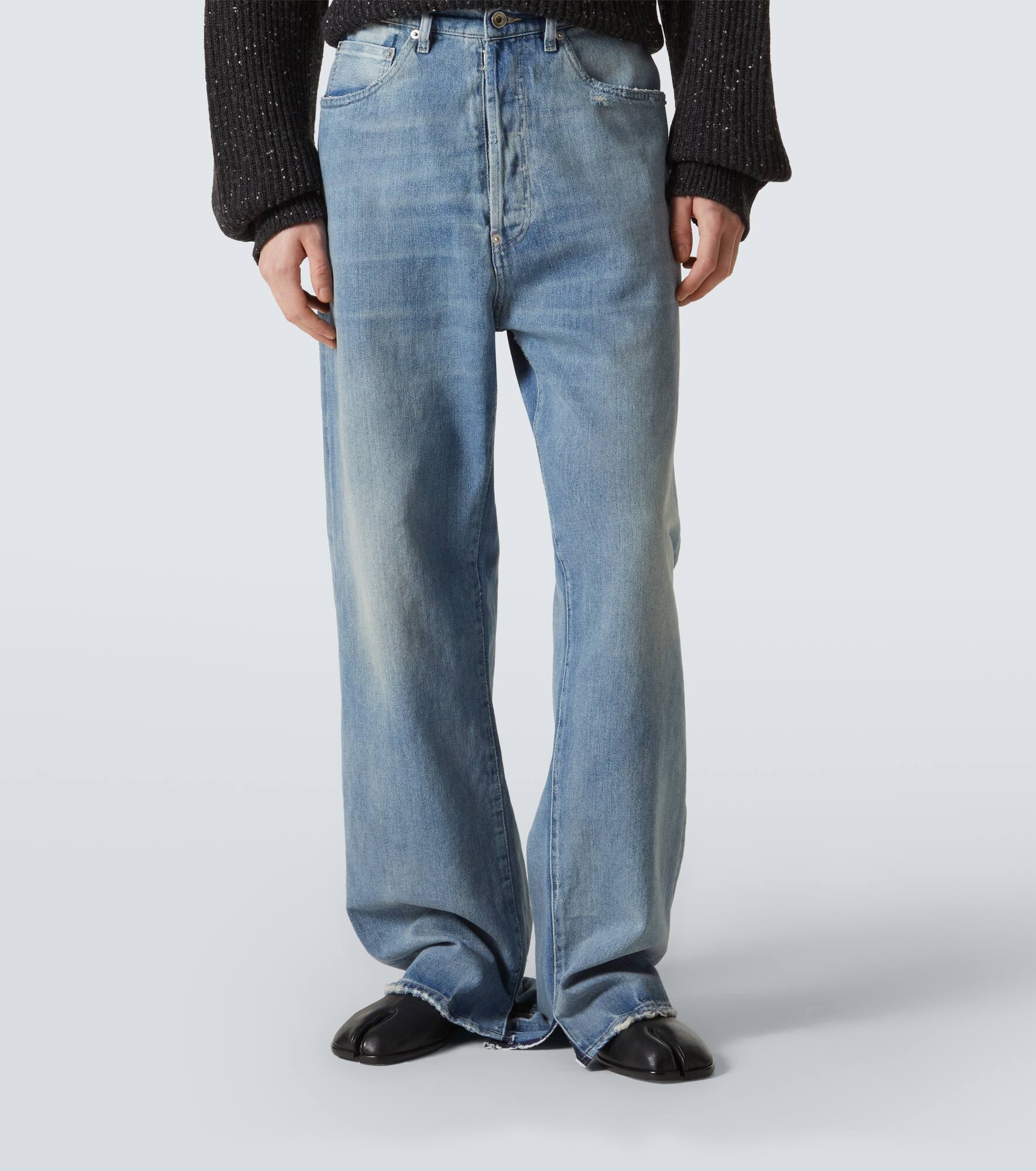 Distressed mid-rise wide-leg jeans - 3