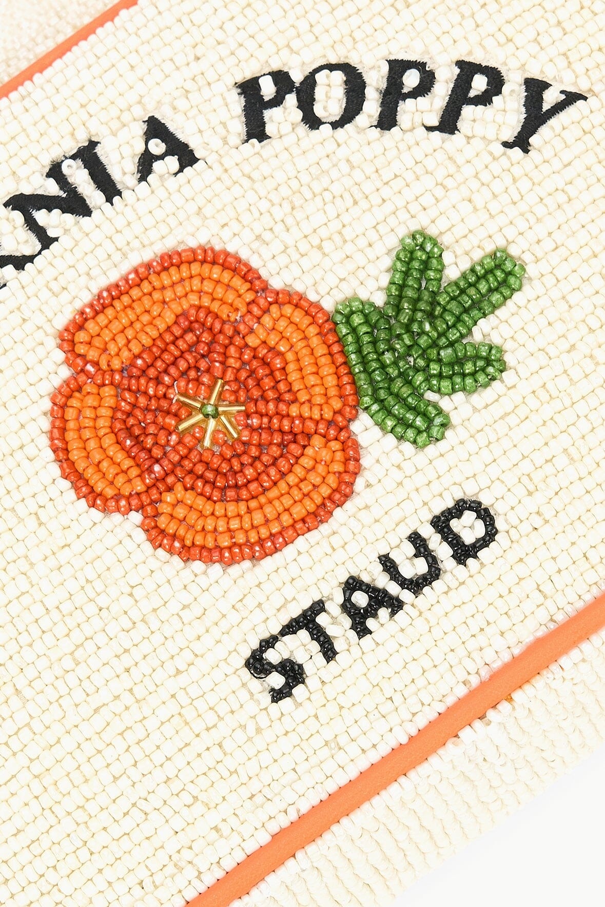 STAUD TOMMY BEADED BAG CALIFORNIA POPPY - 4