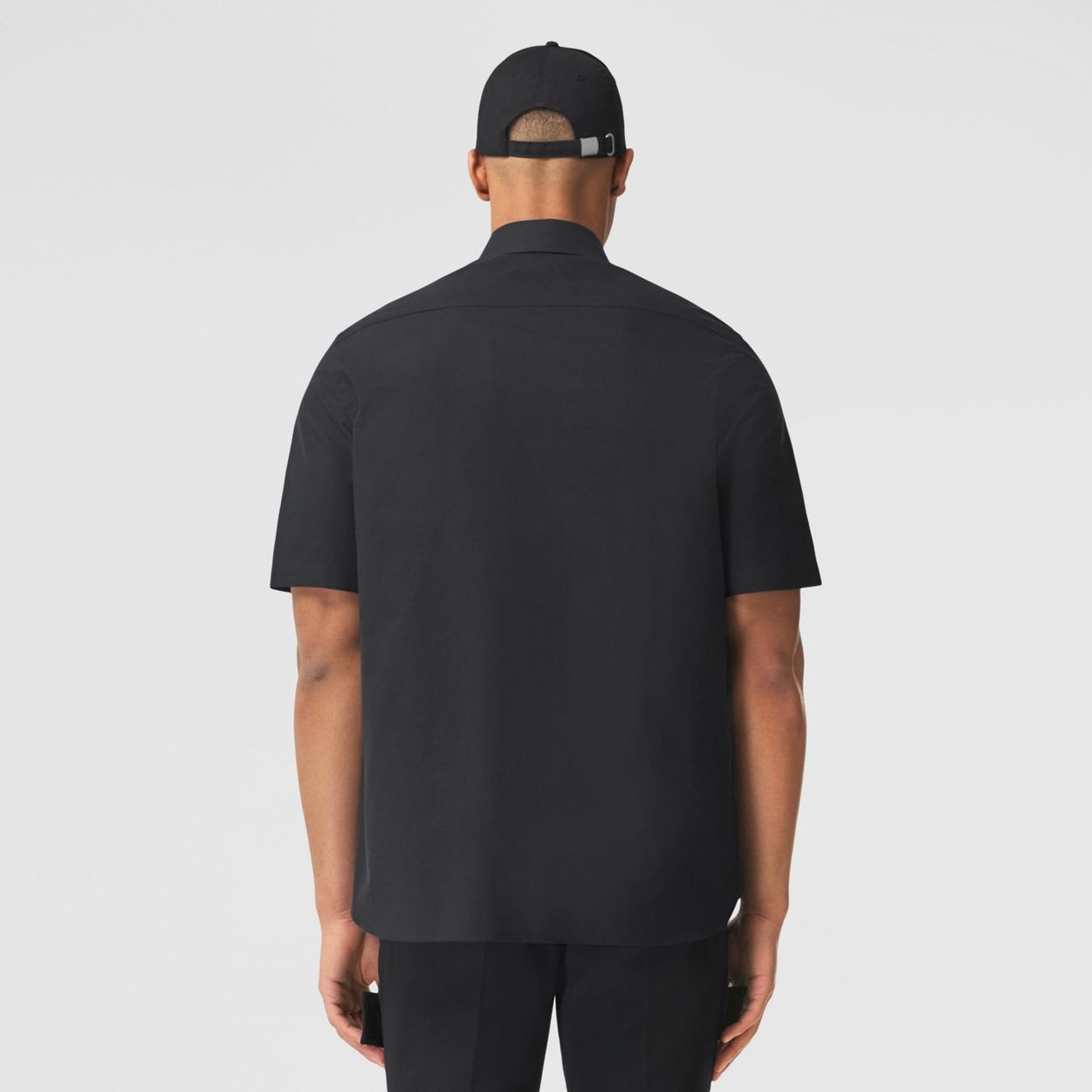 Short-sleeve Horseferry Print Cotton Oversized Shirt - 4