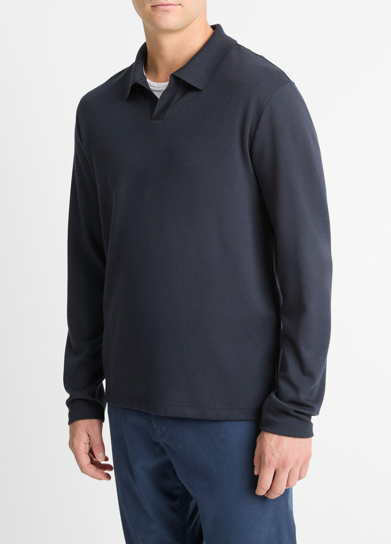 Vince Milano Pima Cotton-Blend Johnny-Collar Shirt outlook