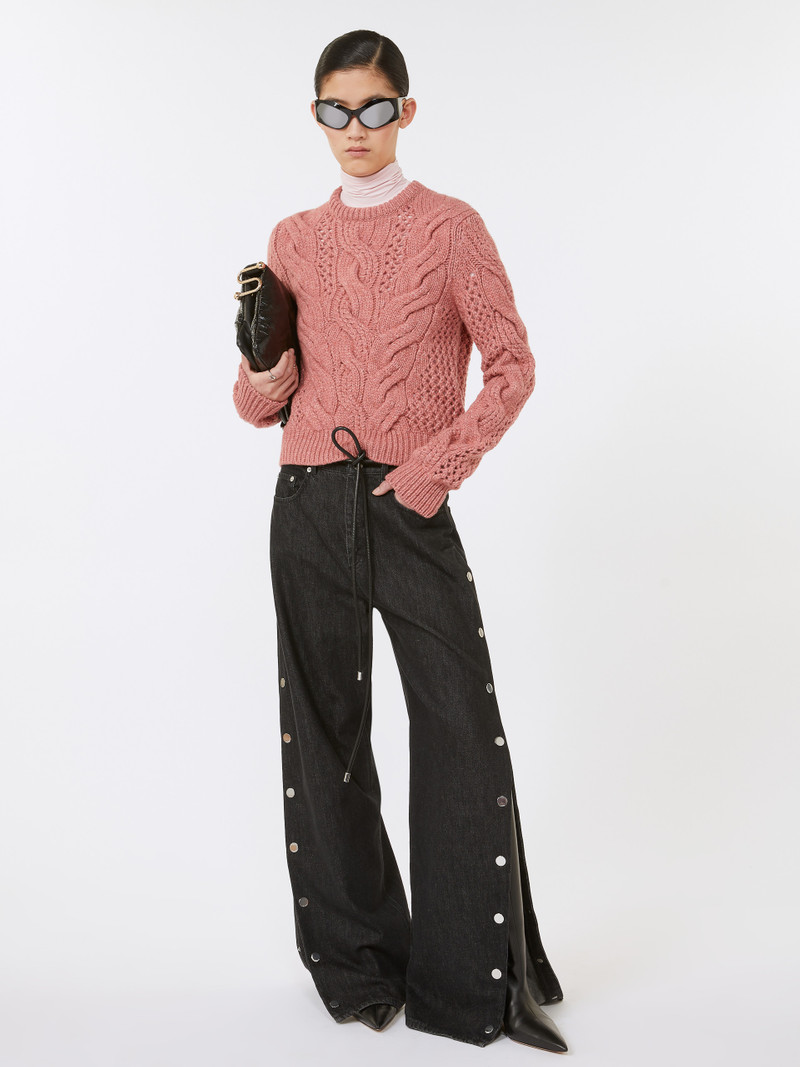 Sportmax RADIO Cable-knit crew-neck sweater outlook