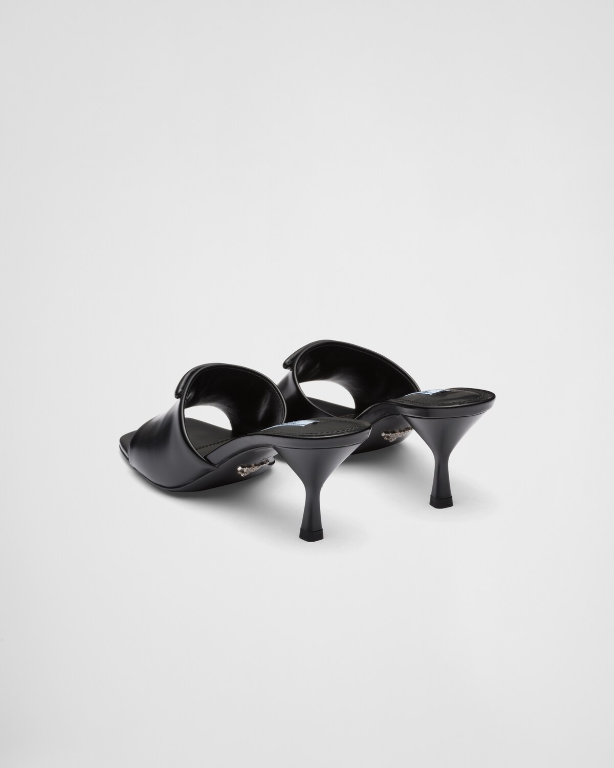 Brushed leather heeled slides - 5