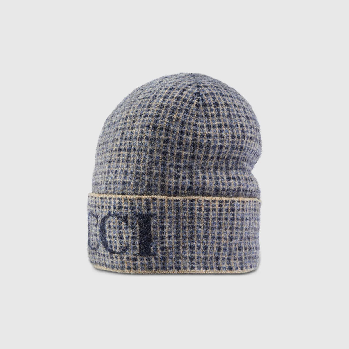 Wool check hat with Gucci - 2