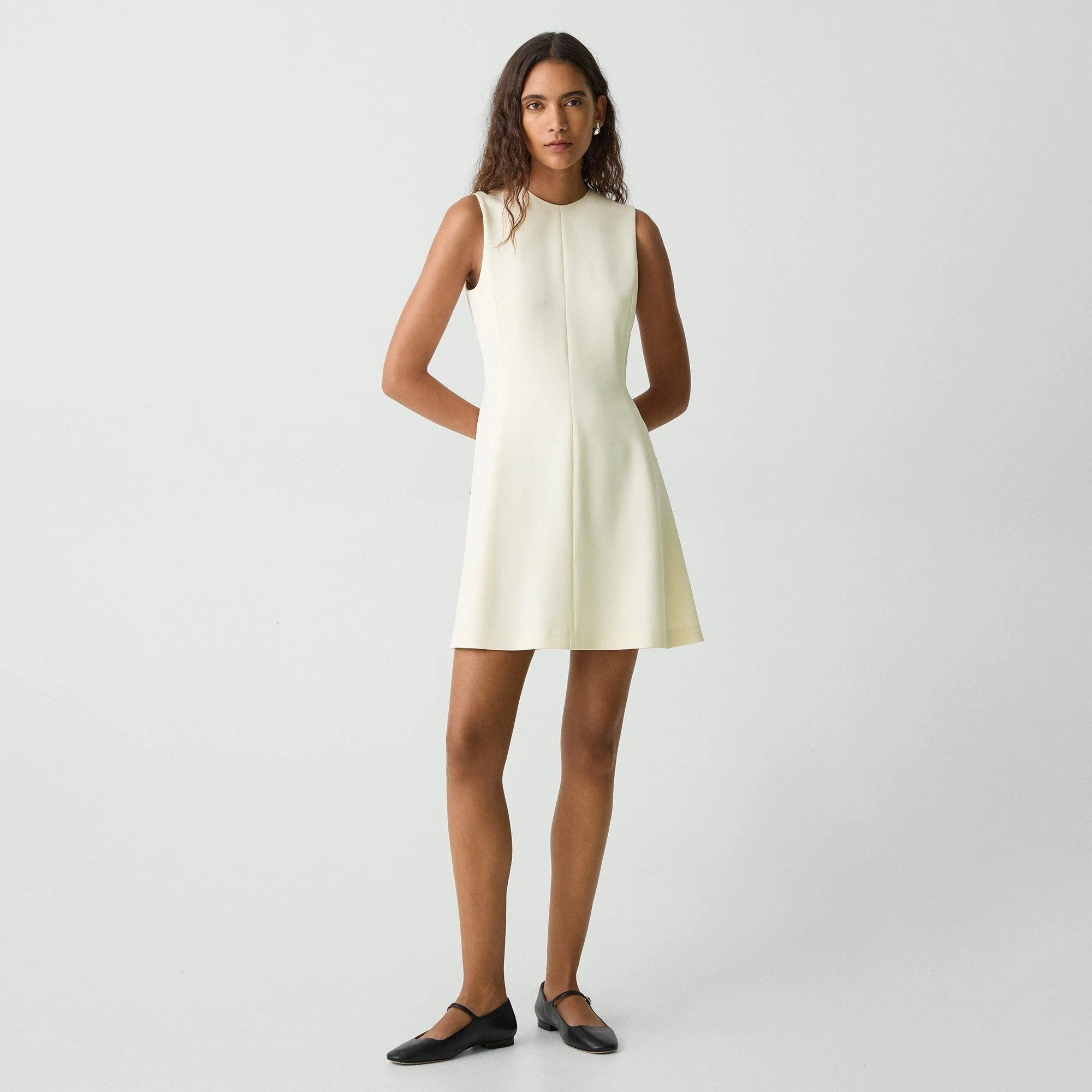 Theory Fit-and-Flare Dress in Admiral Crepe - P0109603_Y0C | REVERSIBLE