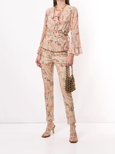 Etro paisley-print ruffle trim blouse outlook