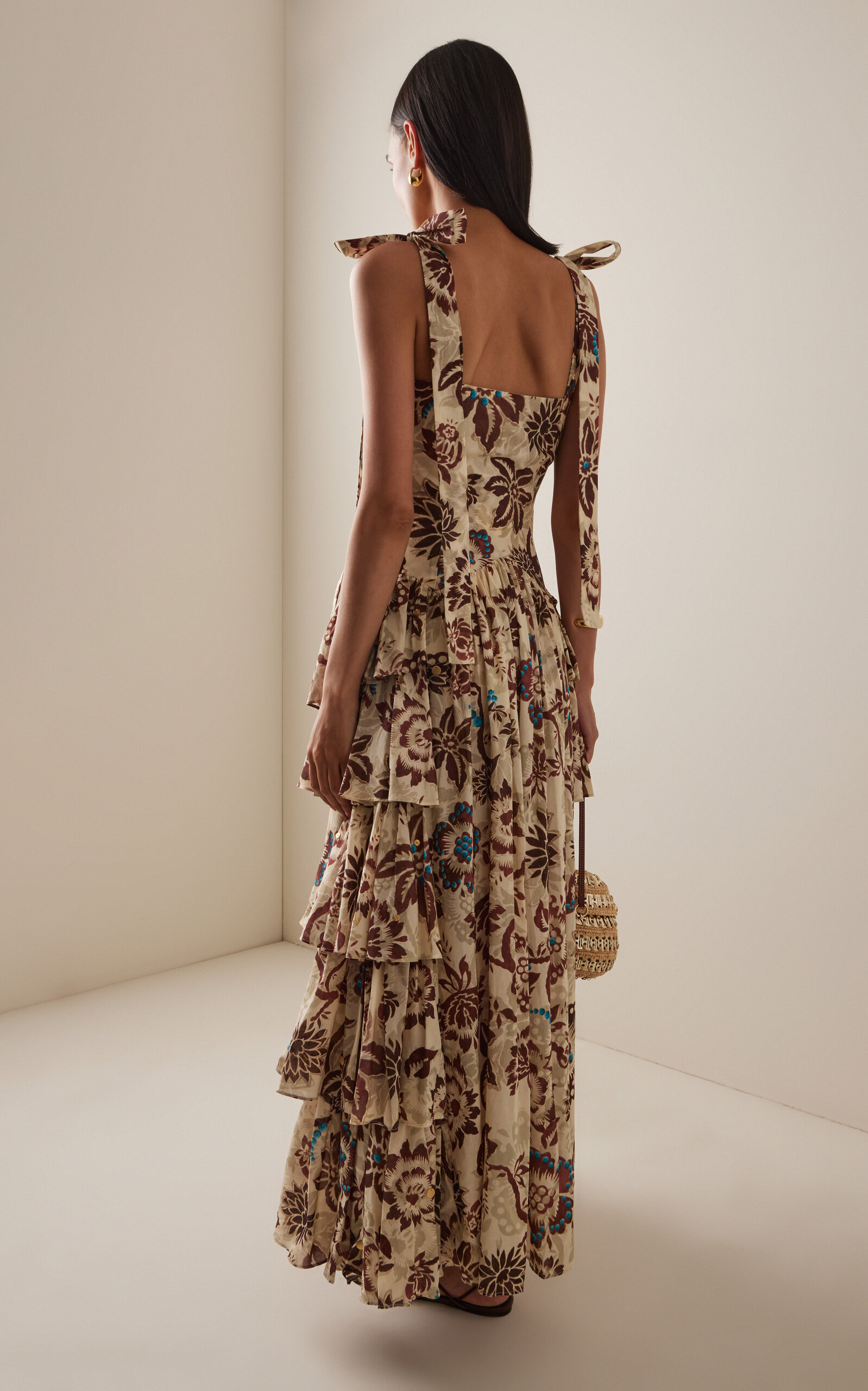 Mindy Ruffled Cotton Maxi Dress multi - 4