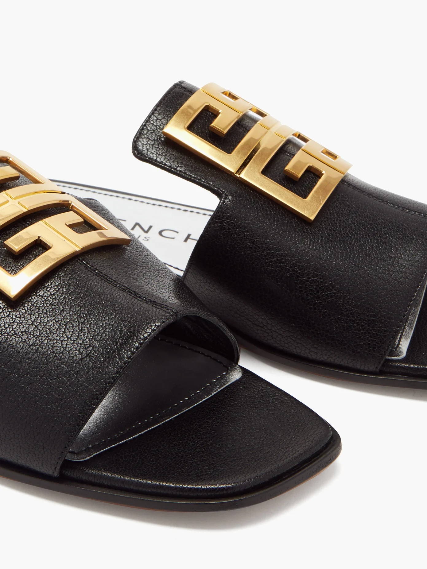 4G-logo leather slides - 6