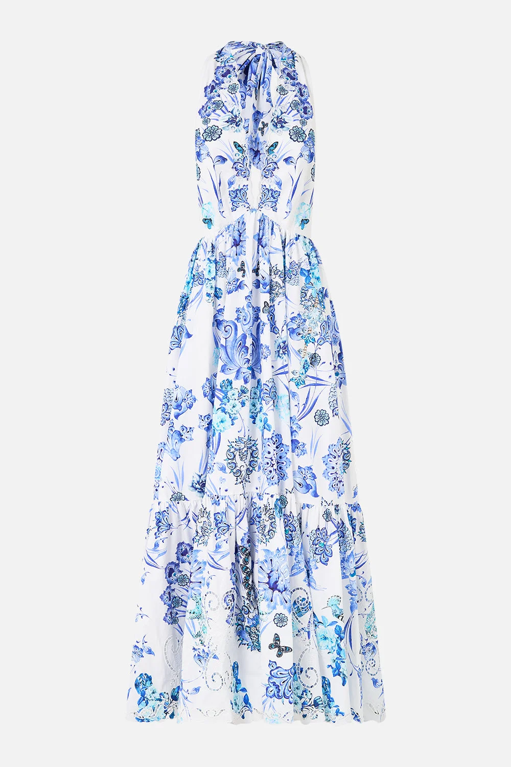 RUFFLE HEM HALTER DRESS - 1