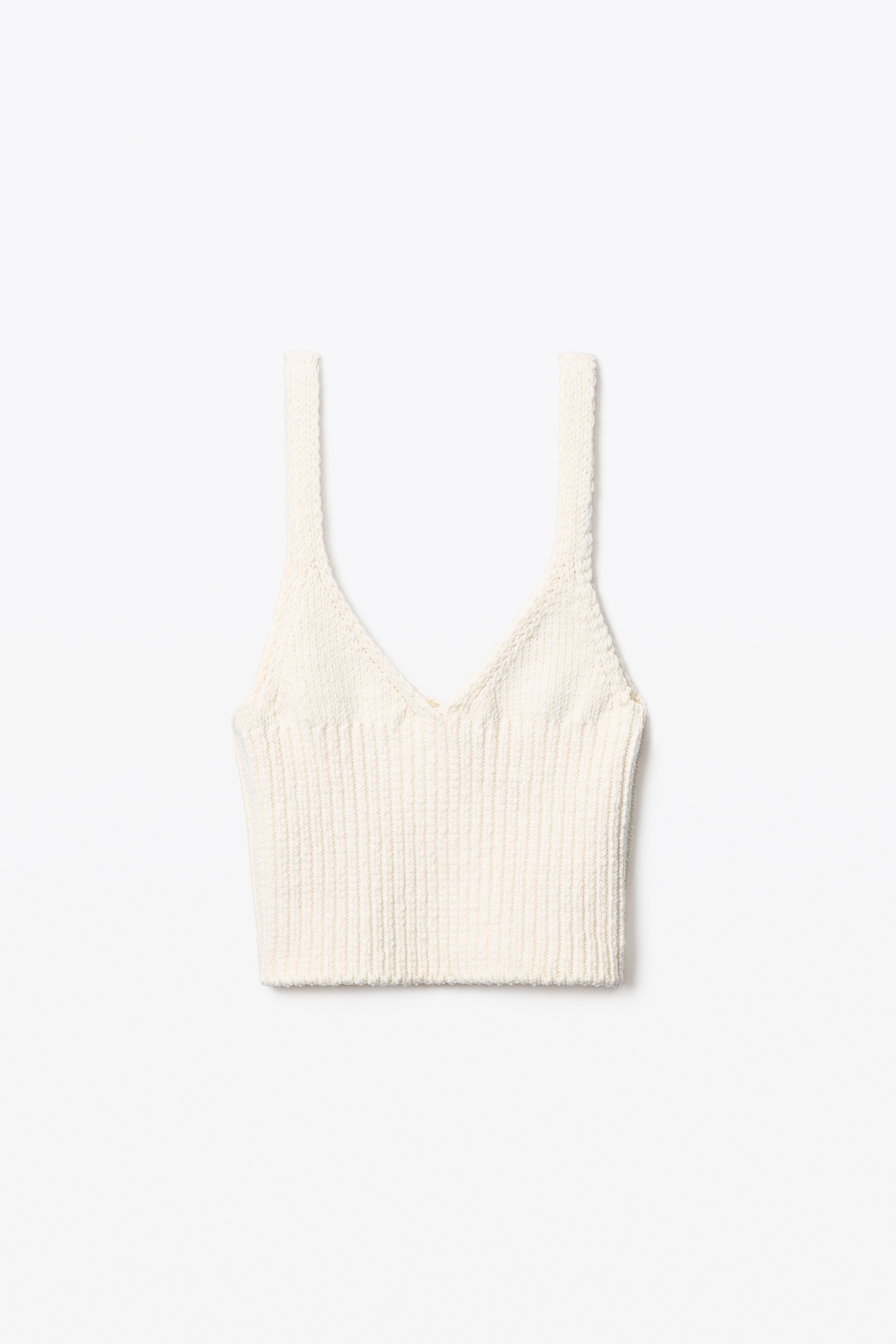 CROP TANK TOP IN COTTON KNIT - 1