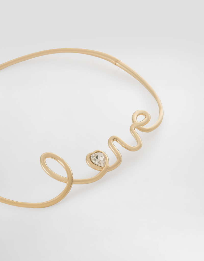 Dolce & Gabbana Semi-rigid necklace with “love” lettering outlook