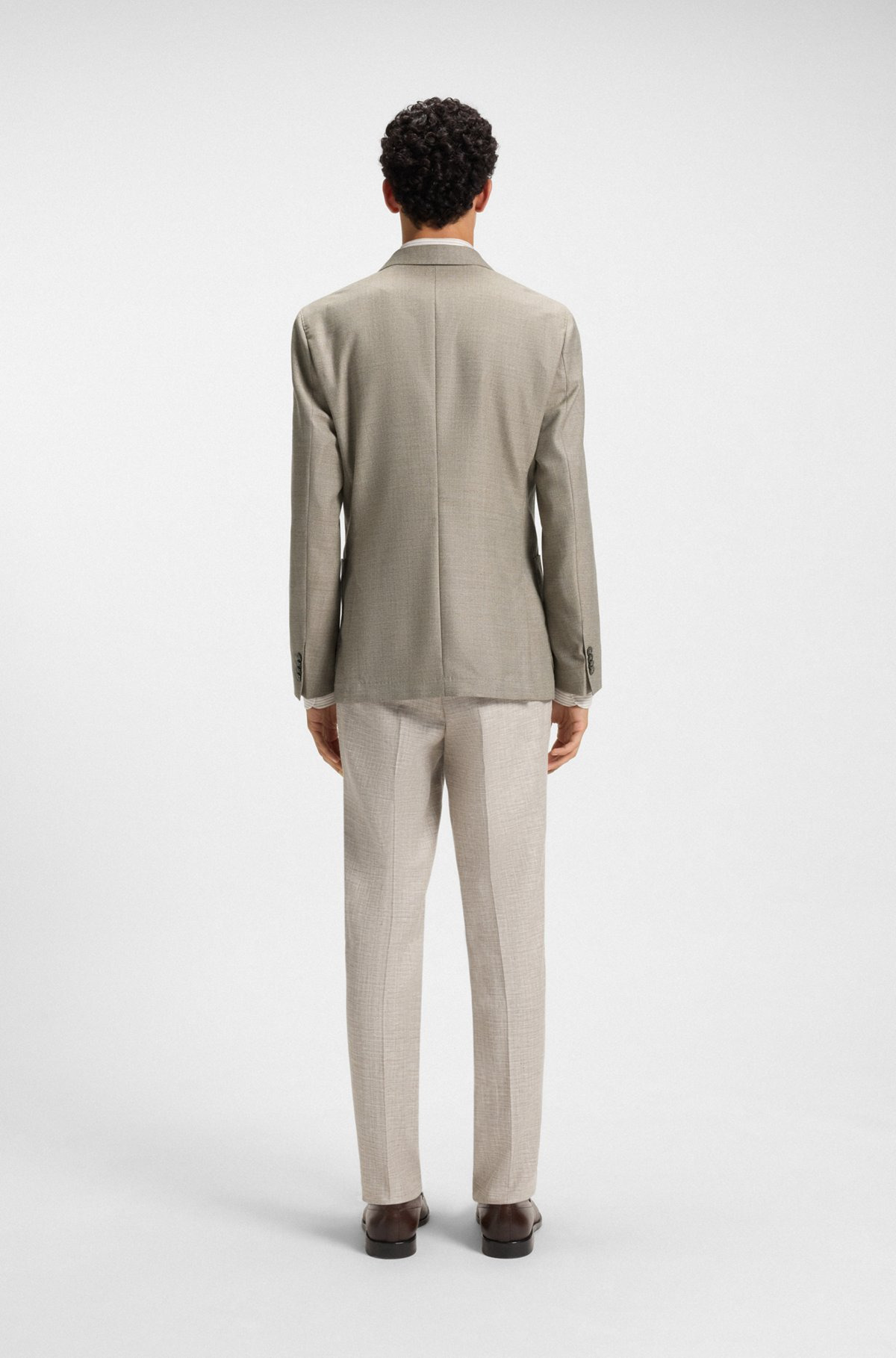 SLIM-FIT BLAZER IN PATTERNED VIRGIN WOOL - 4
