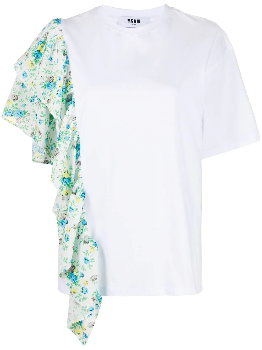 floral ruffle T-shirt - 1