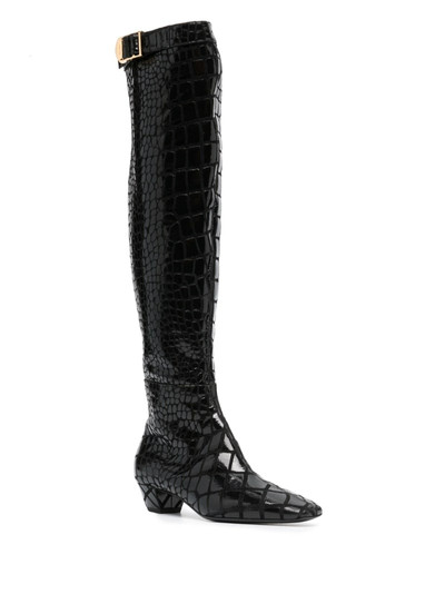 TOM FORD crocodile-effect calf-leather boots outlook