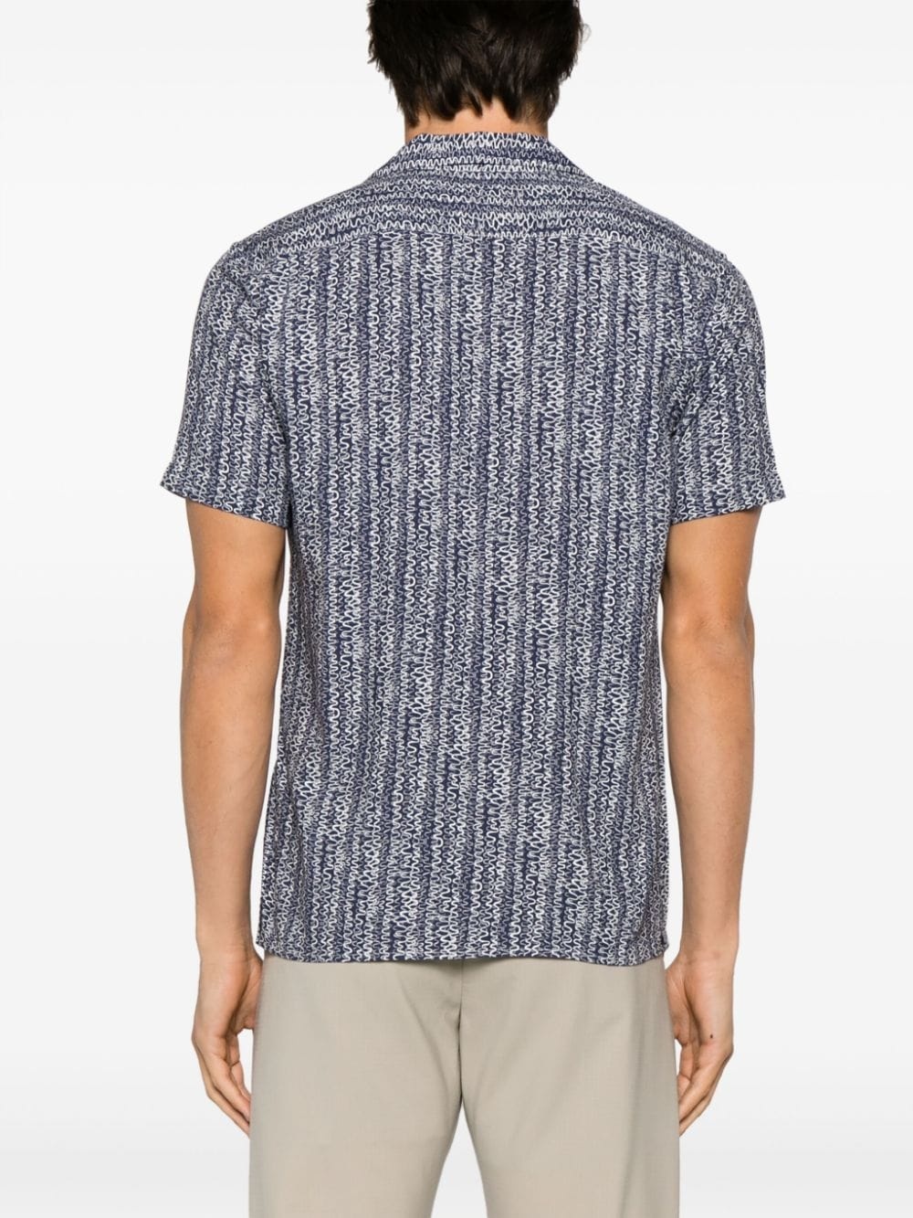 wave-print short-sleeve shirt - 4