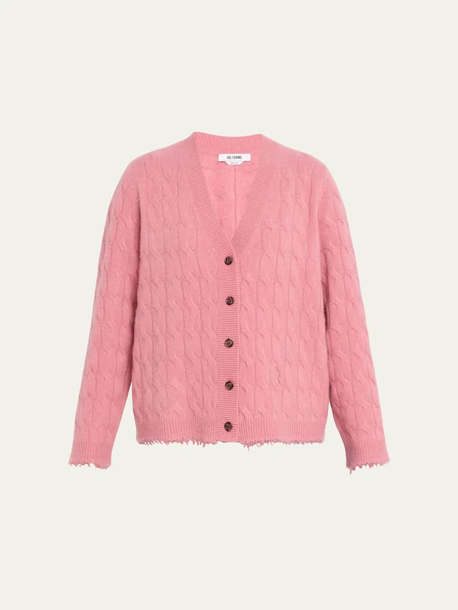 Cashmere Cable-Knit Cardigan - 1