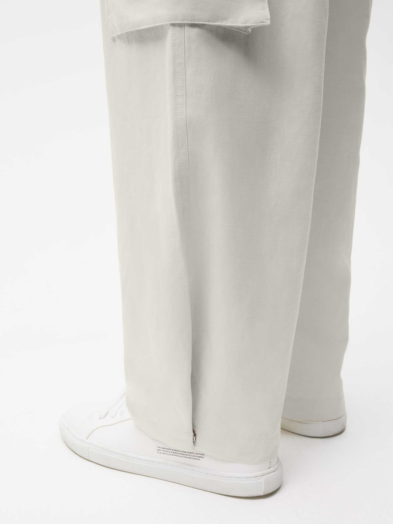 Mens Organic Cotton Linen Cargo Pants - Limestone 3