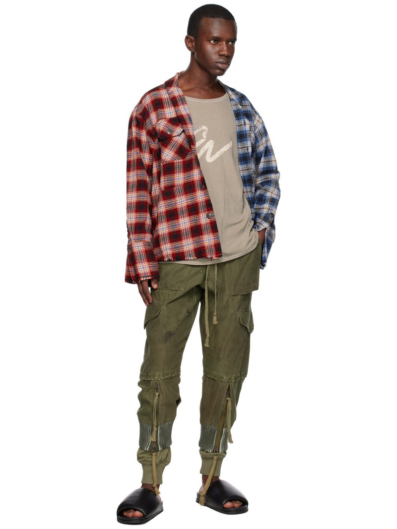 Greg Lauren drawstring-waist tapered trousers outlook