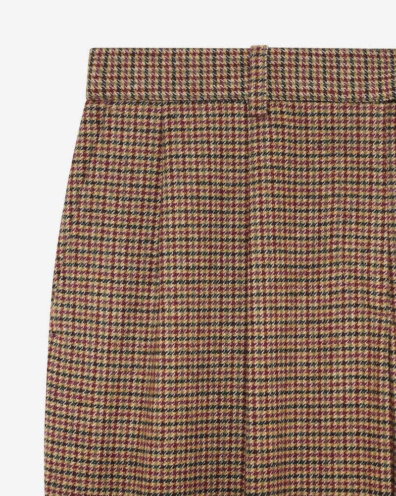 CAMEL HOUNDSTOOTH WIDE-LEG TAILORED PANTS 6