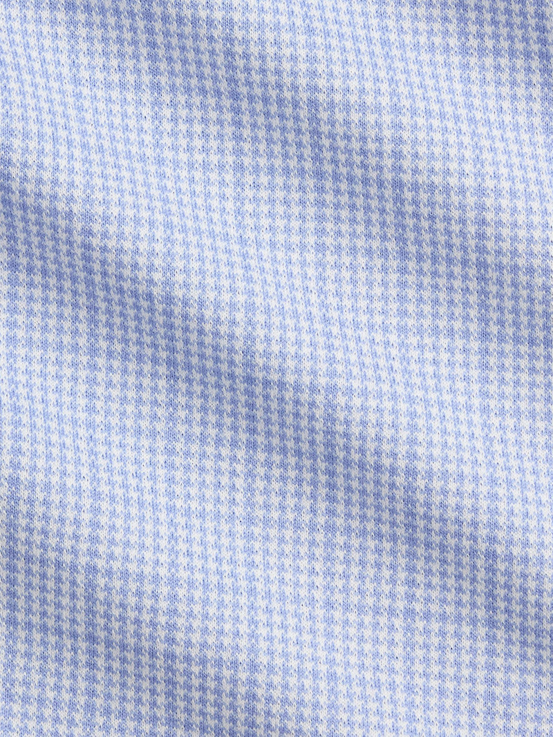 Men's Checked Cotton Logo Sport Shirt - Plaid Blue White 6