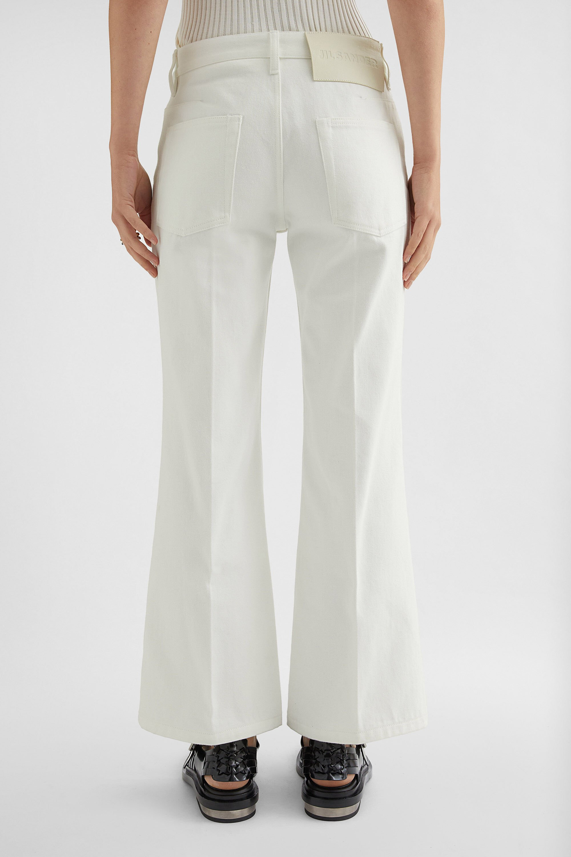 Flared Denim Trousers - 3