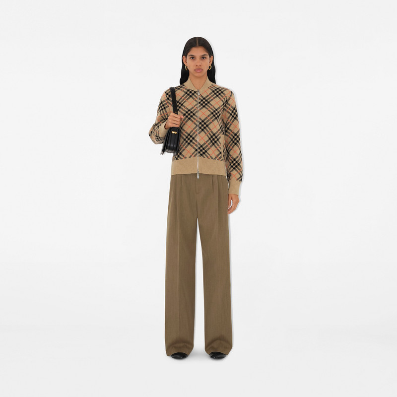 Burberry Check Cashmere Bomber Jacket outlook