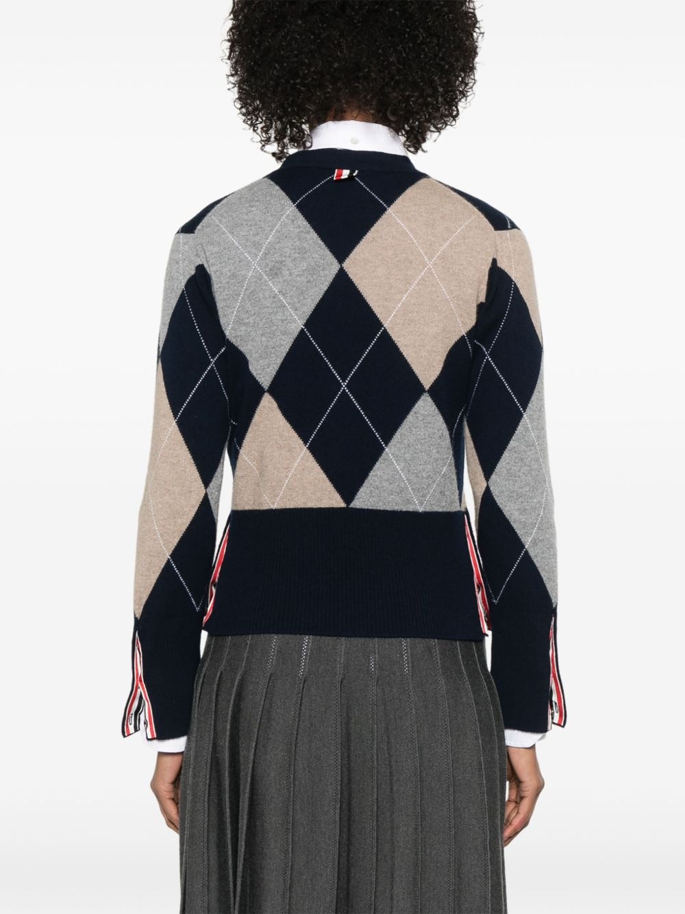 argyle intarsia cashmere cardigan - 4