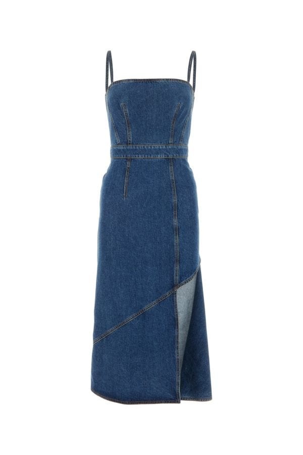 Alexander Mcqueen Woman Denim Dress - 1