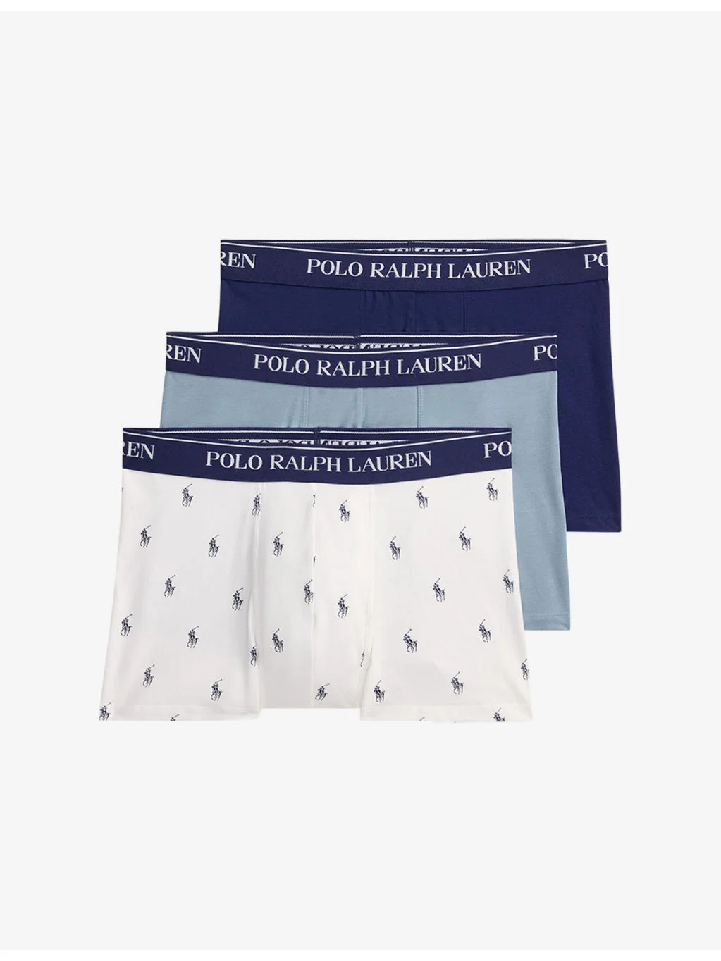 Branded-Waistband Pack Of Three Jersey Trunks - 1