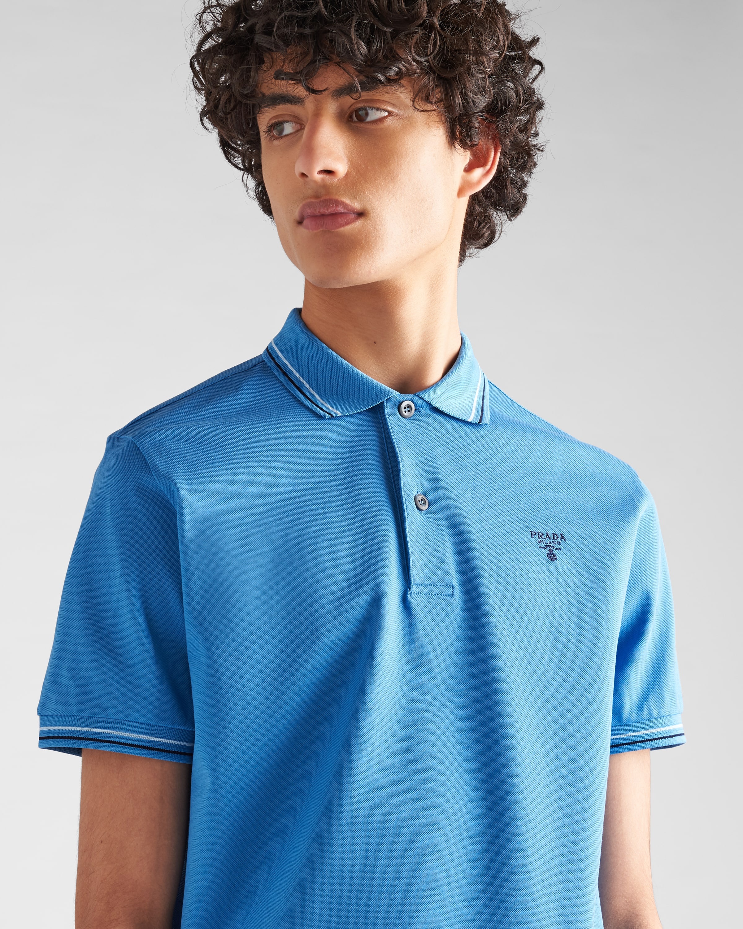 Cotton piqué polo shirt - 3