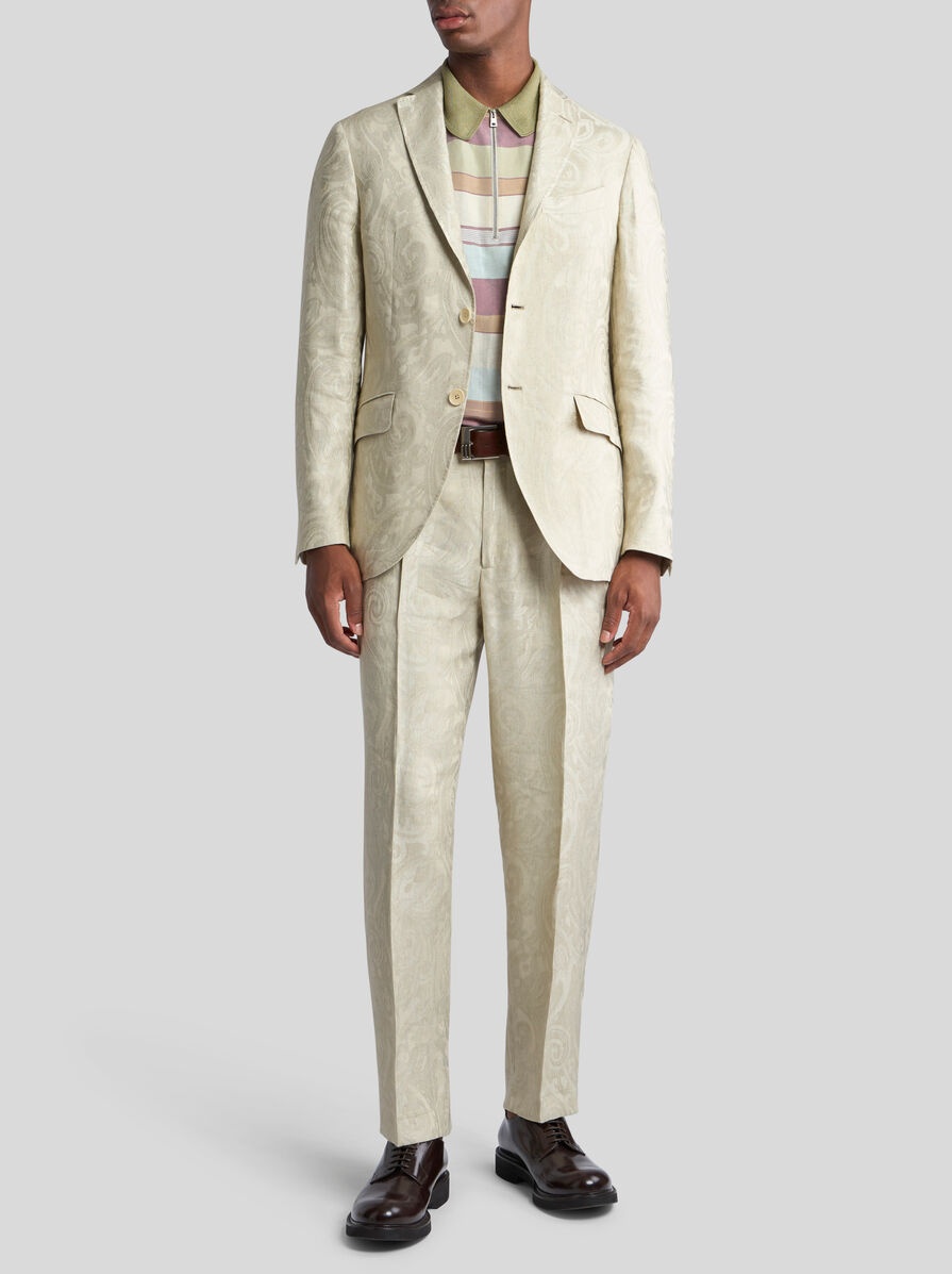 LINEN JACQUARD TROUSERS - 4