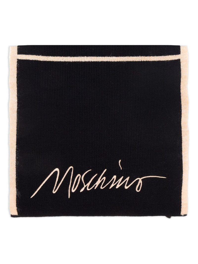 embroidered ribbed scarf 1
