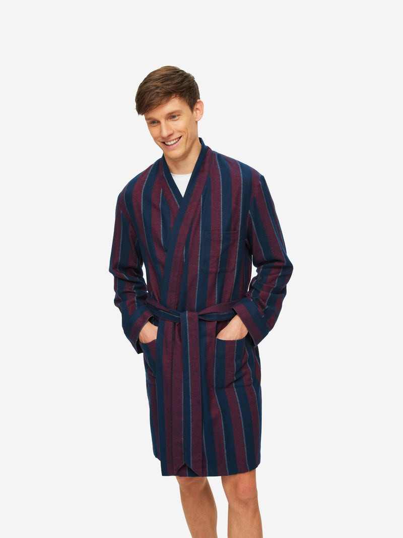 Men's Lounge Gown Kelburn 24 Brushed Cotton Navy 5