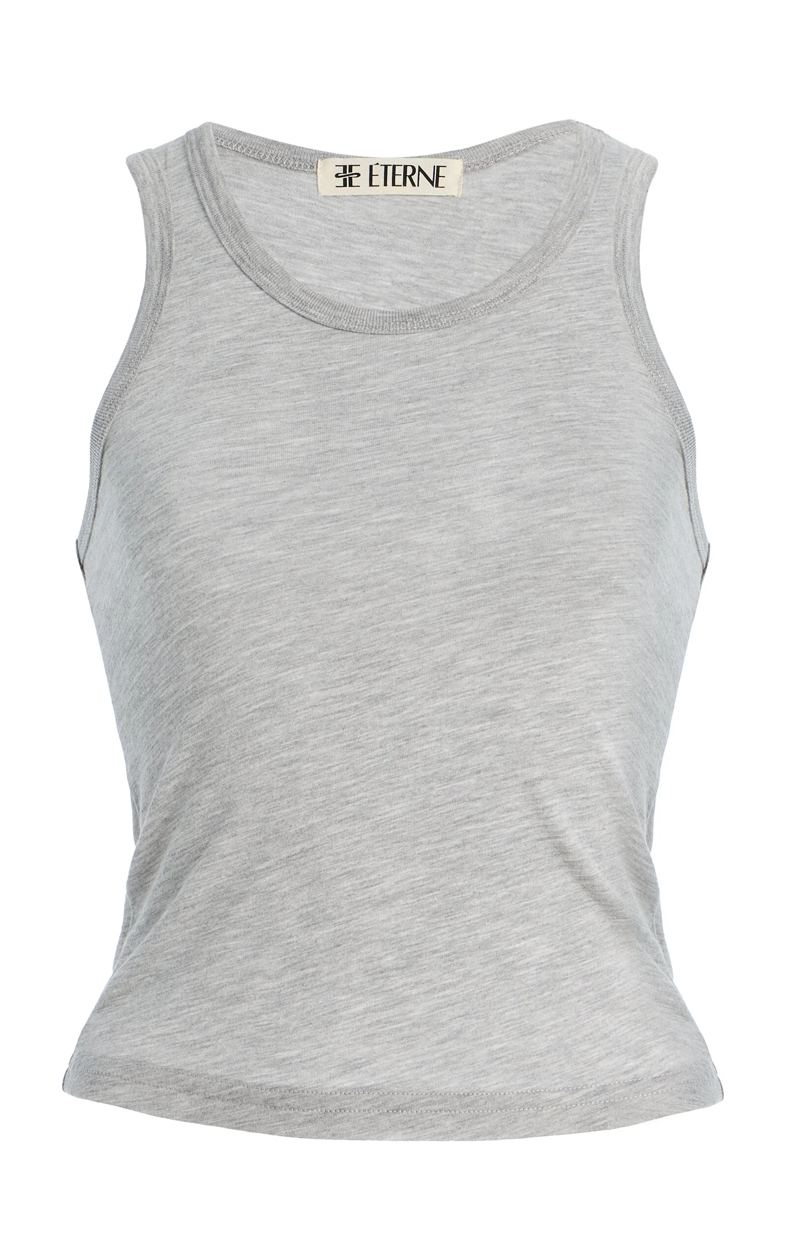 Fitted Cotton-Modal Tank Top grey - 1