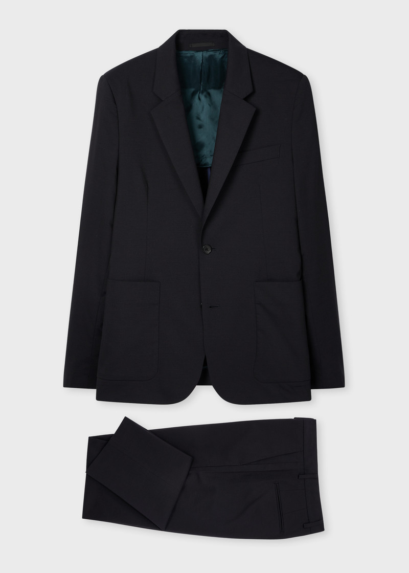 Navy Wool and Cotton-Blend Buggy-Lined Suit 1