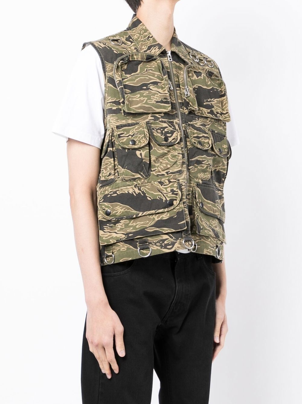 camouflage-print cargo vest - 3