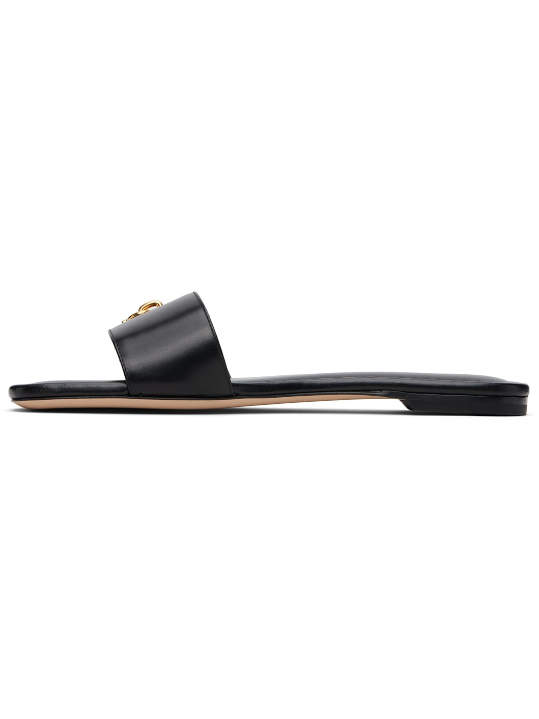 Black Leather Padlock Slides - 3