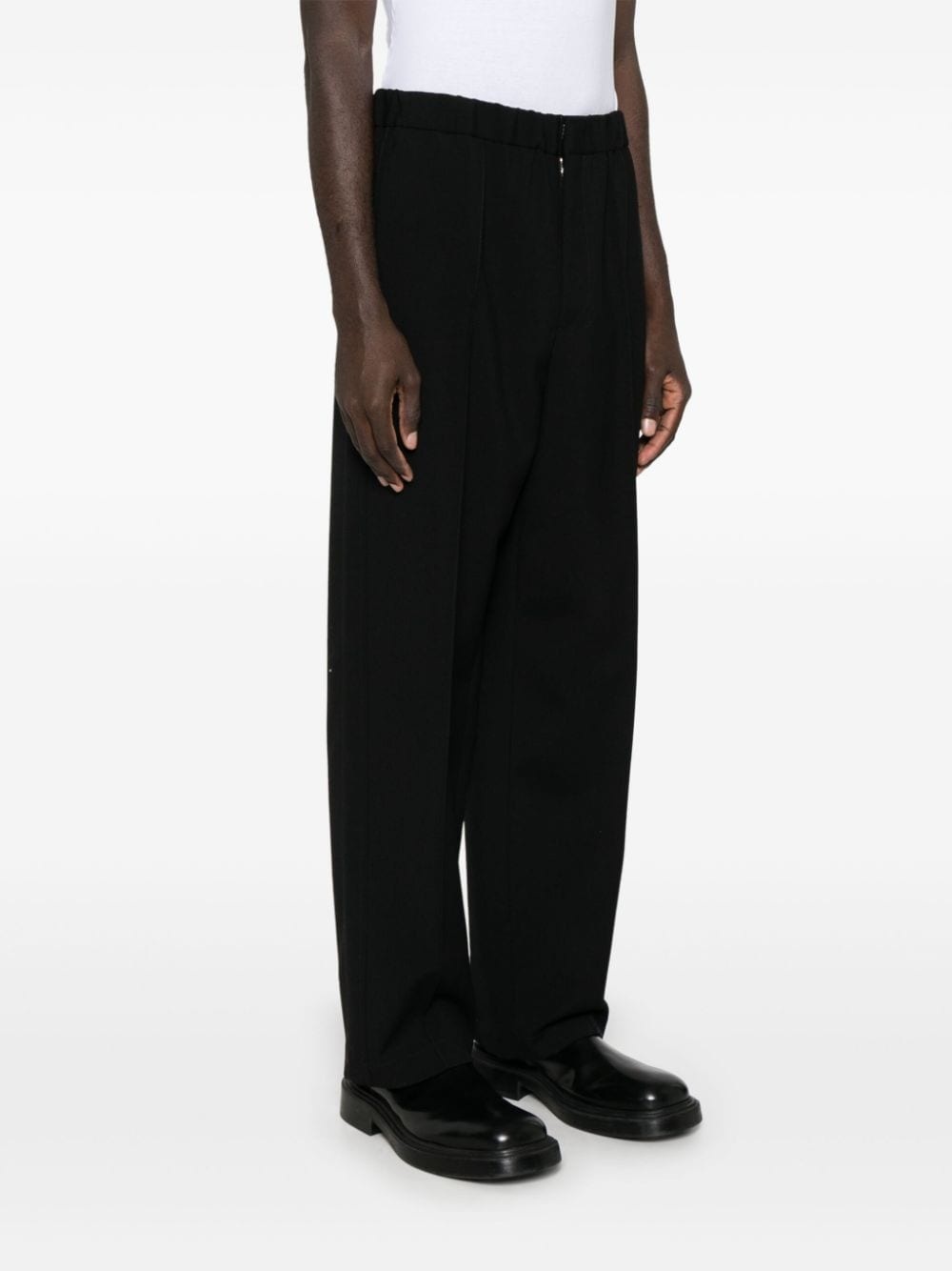 textured wool trousers - 3