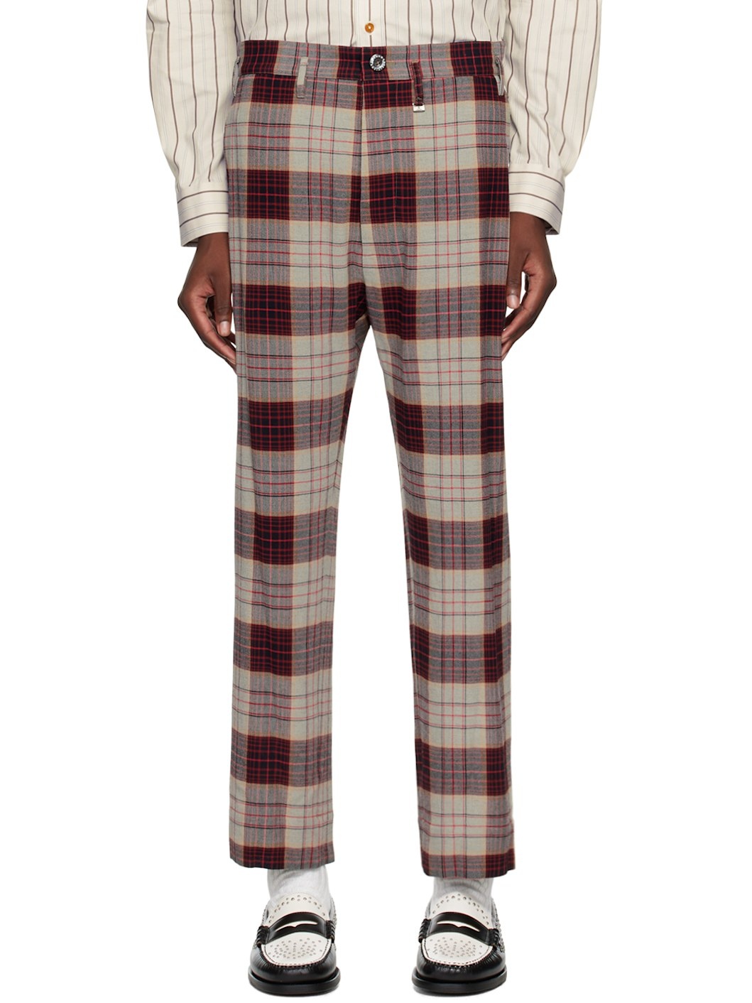 Red M Cropped Cruise Trousers - 1