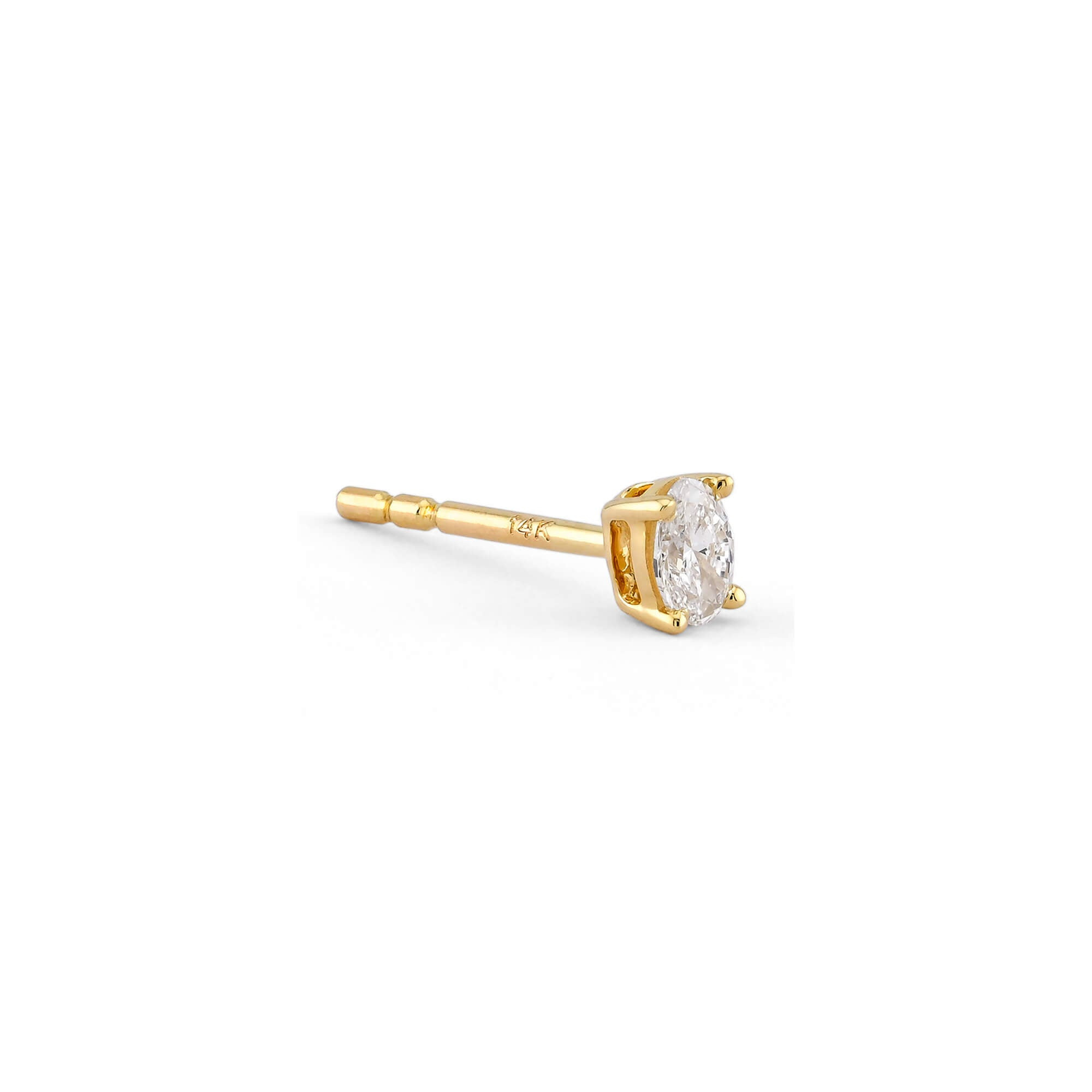 LAB-Created Oval Treasure Stud - 3
