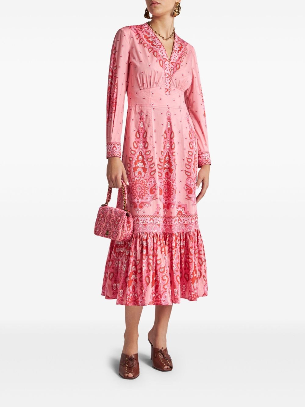 printed poplin midi dress - 2