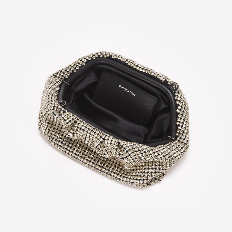 self-portrait Champagne Diamante Pouch outlook