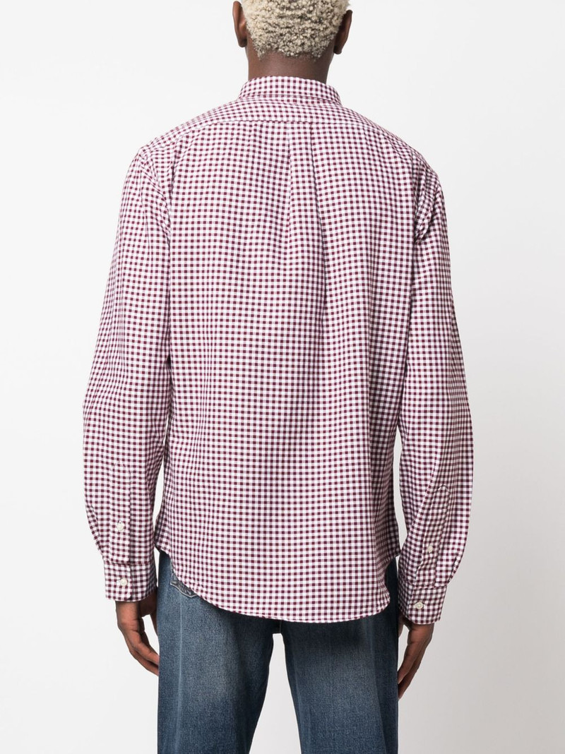 logo-embroidered check-print shirt 4