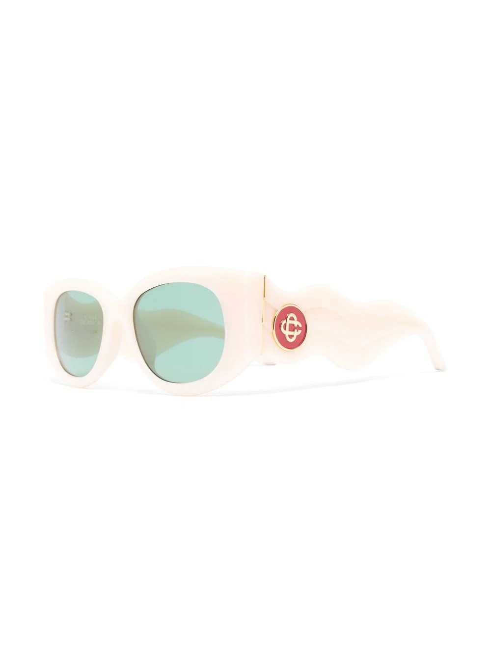 logo-plaque oval sunglasses - 2