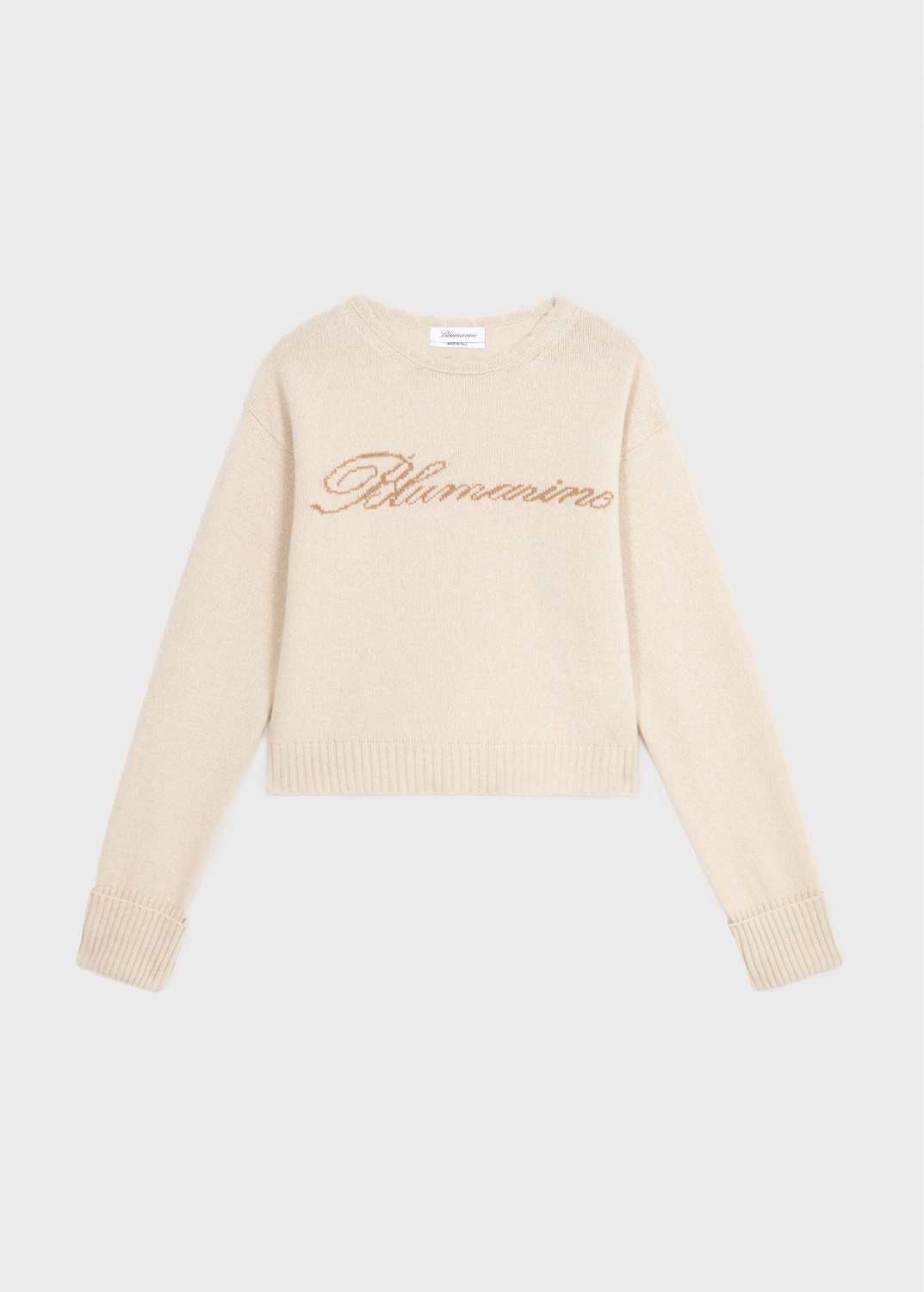 SWEATER IN CASHMERE AND WOOL WITH INLAID LOGO - 1