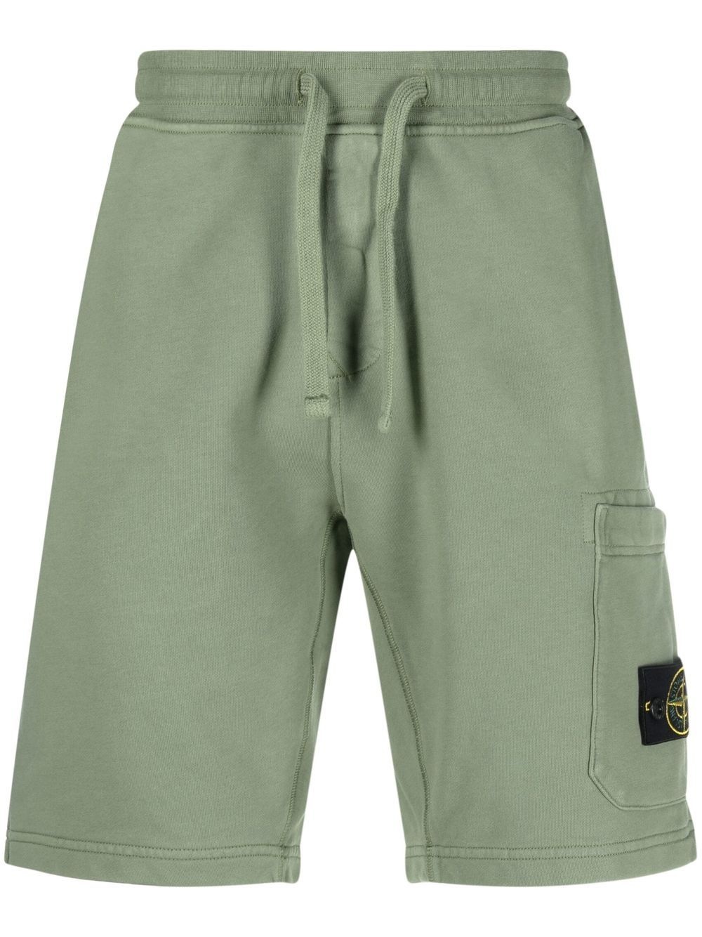 Compass-logo cotton track shorts - 1